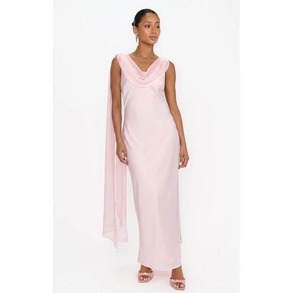 Show Me Your MuMu Dresses & Skirts - Show Me Your Mumu Pink Cowl Neck Maxi Dress with Formal Evening Gown